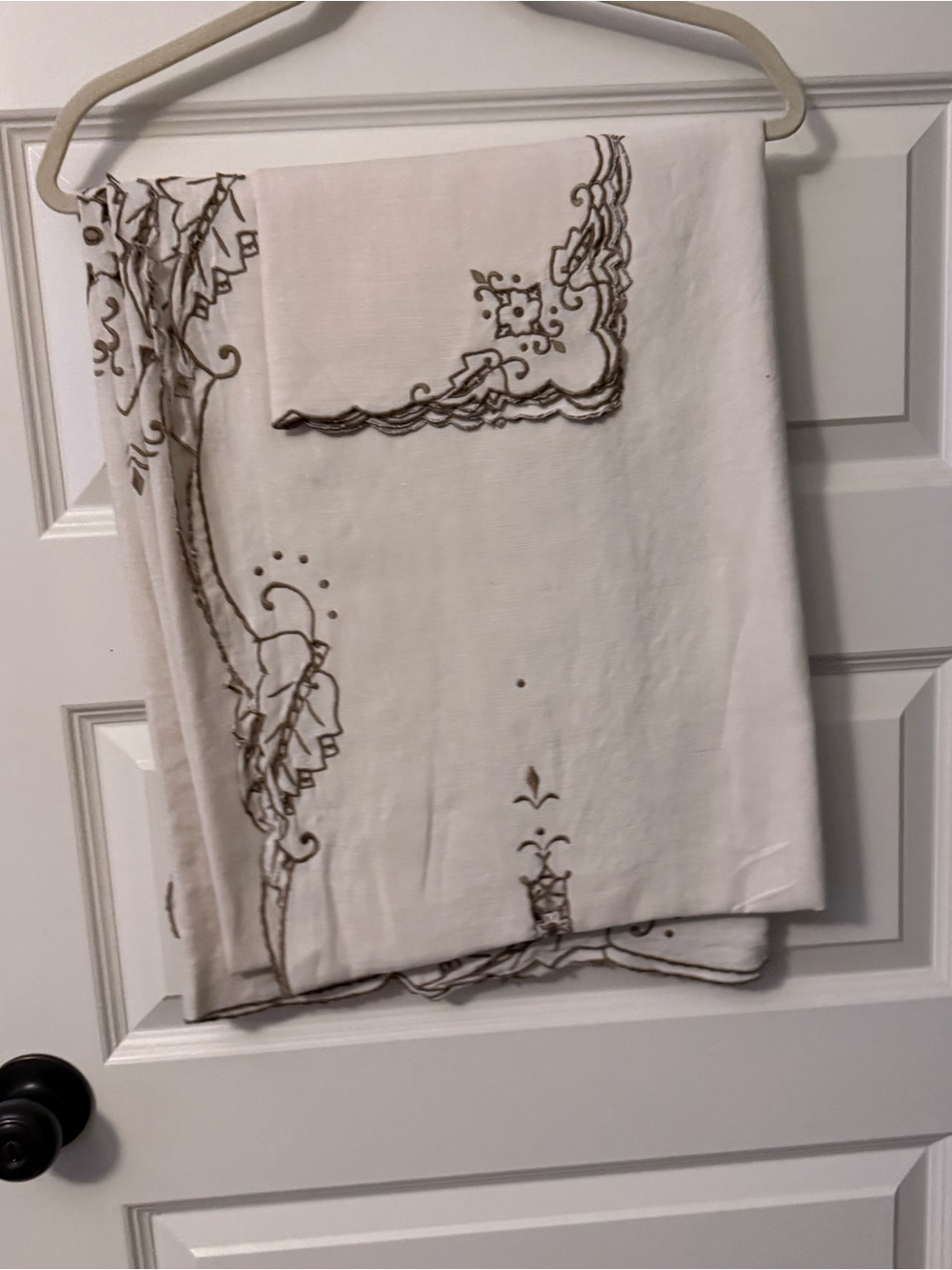 Women’s Cream Skirt with Brown Embroidered Detail